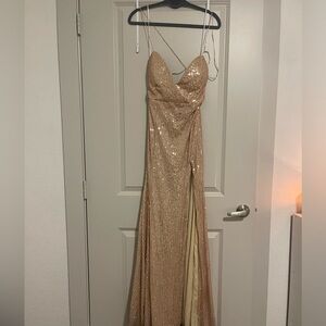Gold sequin formal dress
